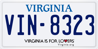 VA license plate VIN8323