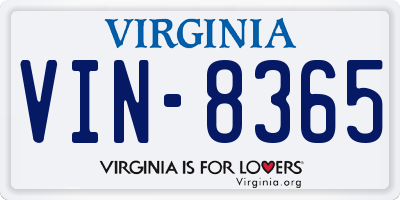 VA license plate VIN8365