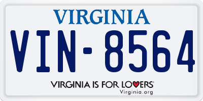 VA license plate VIN8564