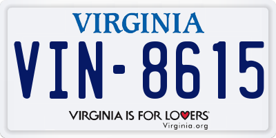 VA license plate VIN8615