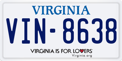 VA license plate VIN8638