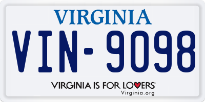 VA license plate VIN9098