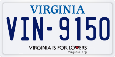 VA license plate VIN9150
