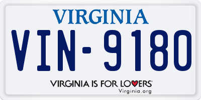 VA license plate VIN9180