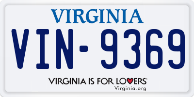 VA license plate VIN9369