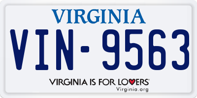 VA license plate VIN9563