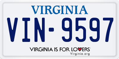 VA license plate VIN9597
