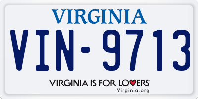 VA license plate VIN9713