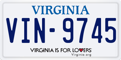 VA license plate VIN9745