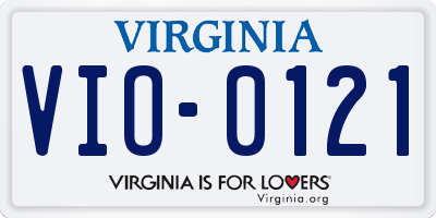 VA license plate VIO0121