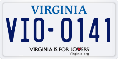 VA license plate VIO0141