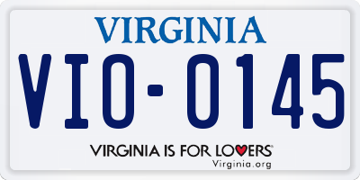 VA license plate VIO0145