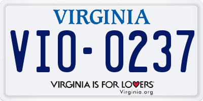 VA license plate VIO0237