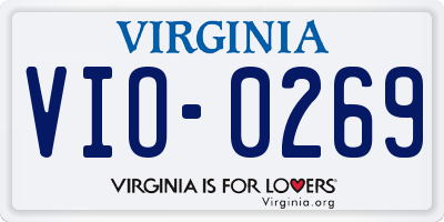 VA license plate VIO0269