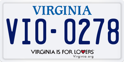 VA license plate VIO0278