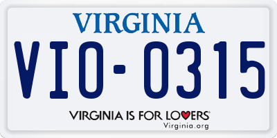 VA license plate VIO0315