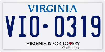 VA license plate VIO0319