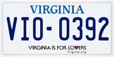VA license plate VIO0392