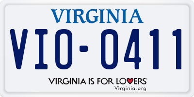 VA license plate VIO0411
