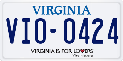 VA license plate VIO0424