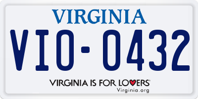 VA license plate VIO0432
