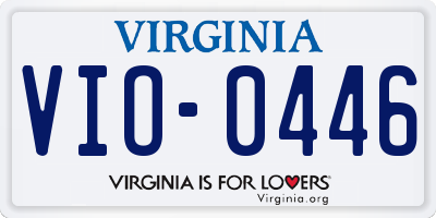 VA license plate VIO0446