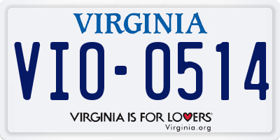 VA license plate VIO0514