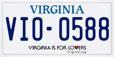 VA license plate VIO0588