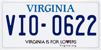 VA license plate VIO0622