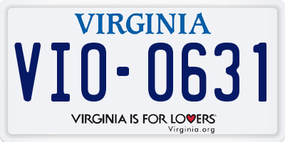 VA license plate VIO0631