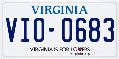 VA license plate VIO0683