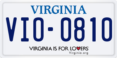 VA license plate VIO0810