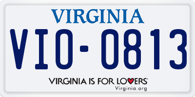 VA license plate VIO0813
