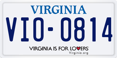VA license plate VIO0814