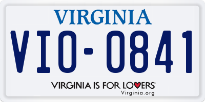 VA license plate VIO0841