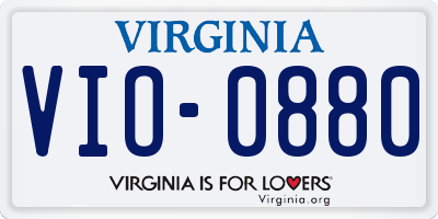 VA license plate VIO0880
