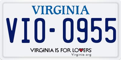 VA license plate VIO0955