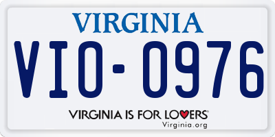 VA license plate VIO0976