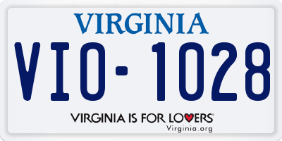 VA license plate VIO1028