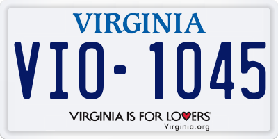 VA license plate VIO1045