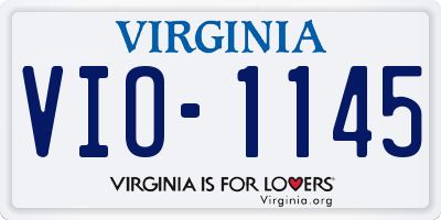 VA license plate VIO1145