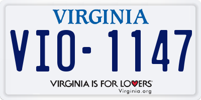 VA license plate VIO1147
