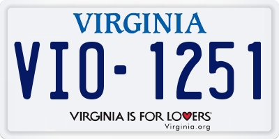 VA license plate VIO1251