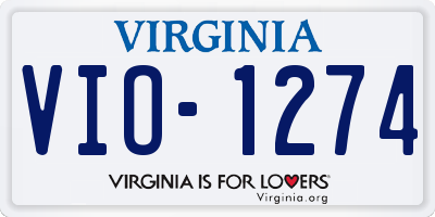 VA license plate VIO1274