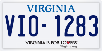 VA license plate VIO1283