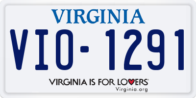 VA license plate VIO1291