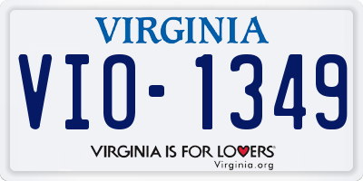 VA license plate VIO1349