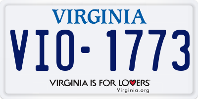 VA license plate VIO1773