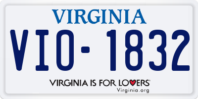 VA license plate VIO1832
