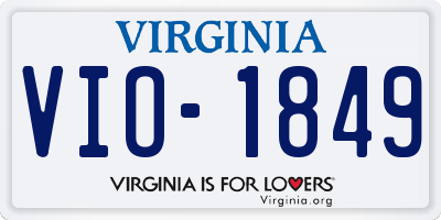 VA license plate VIO1849